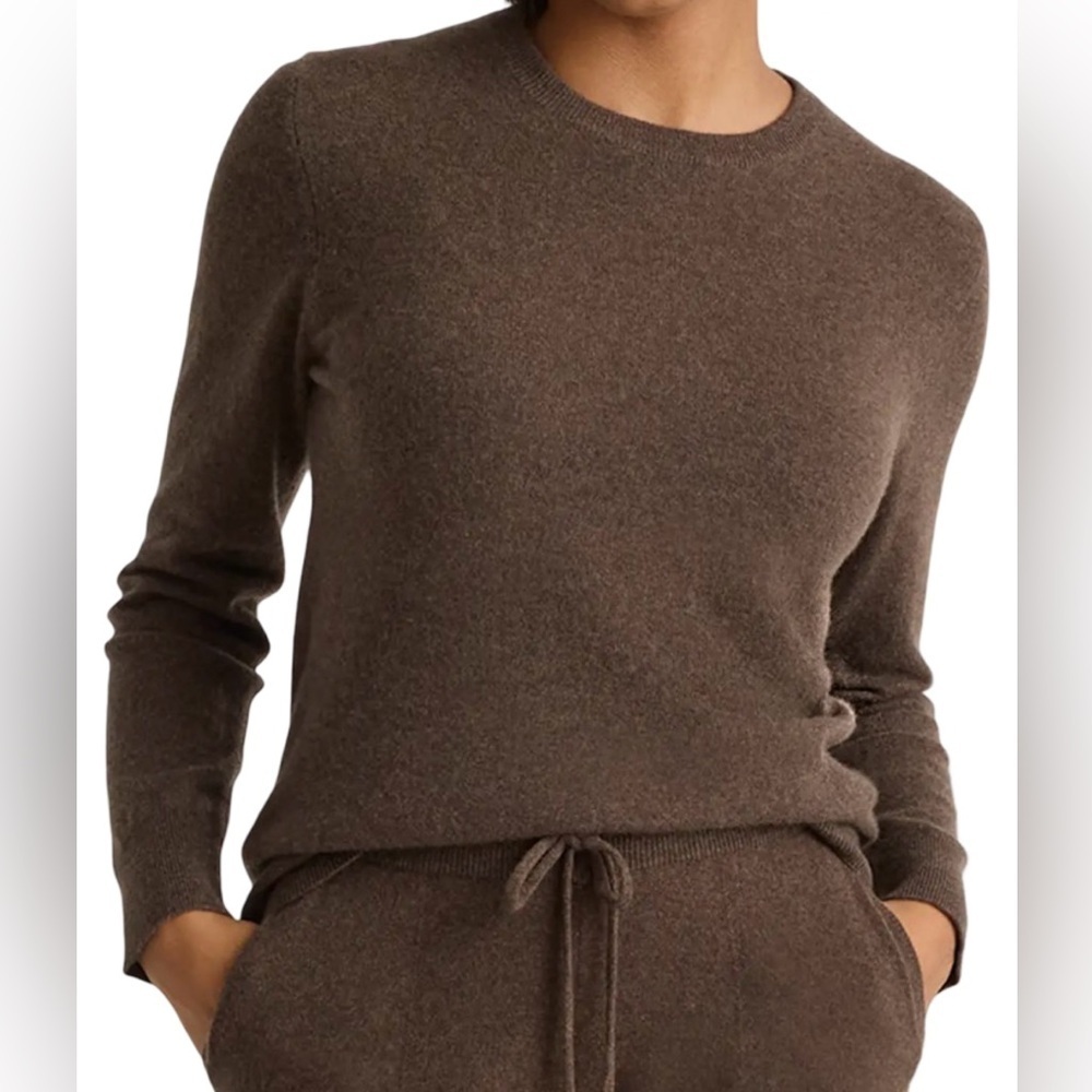 Quince NWOT Mongolian Cashmere Crewneck Sweater Brown Size S